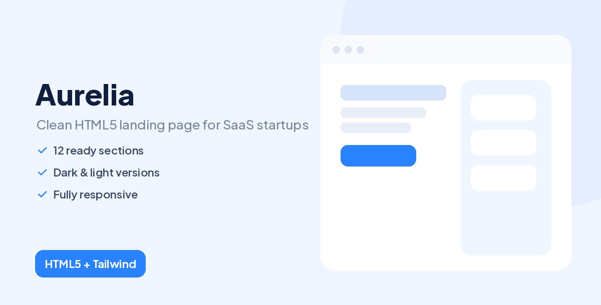 Aurelia - SaaS Landing Page Template